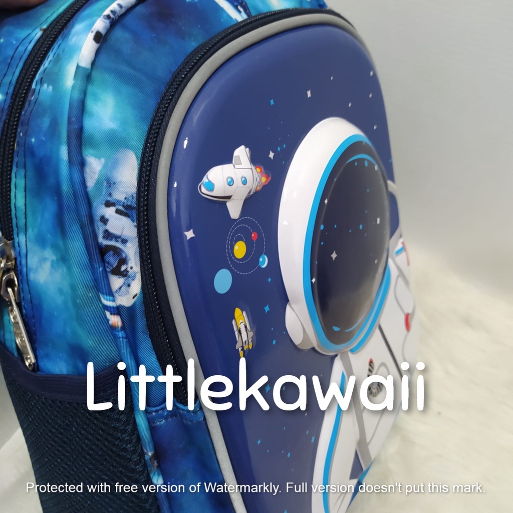 LK/Tas Ransel Sekolah Anak Emboss Hardcase Dinosaurus Unicorn Astronot Nasa M PAUD TK SD Import