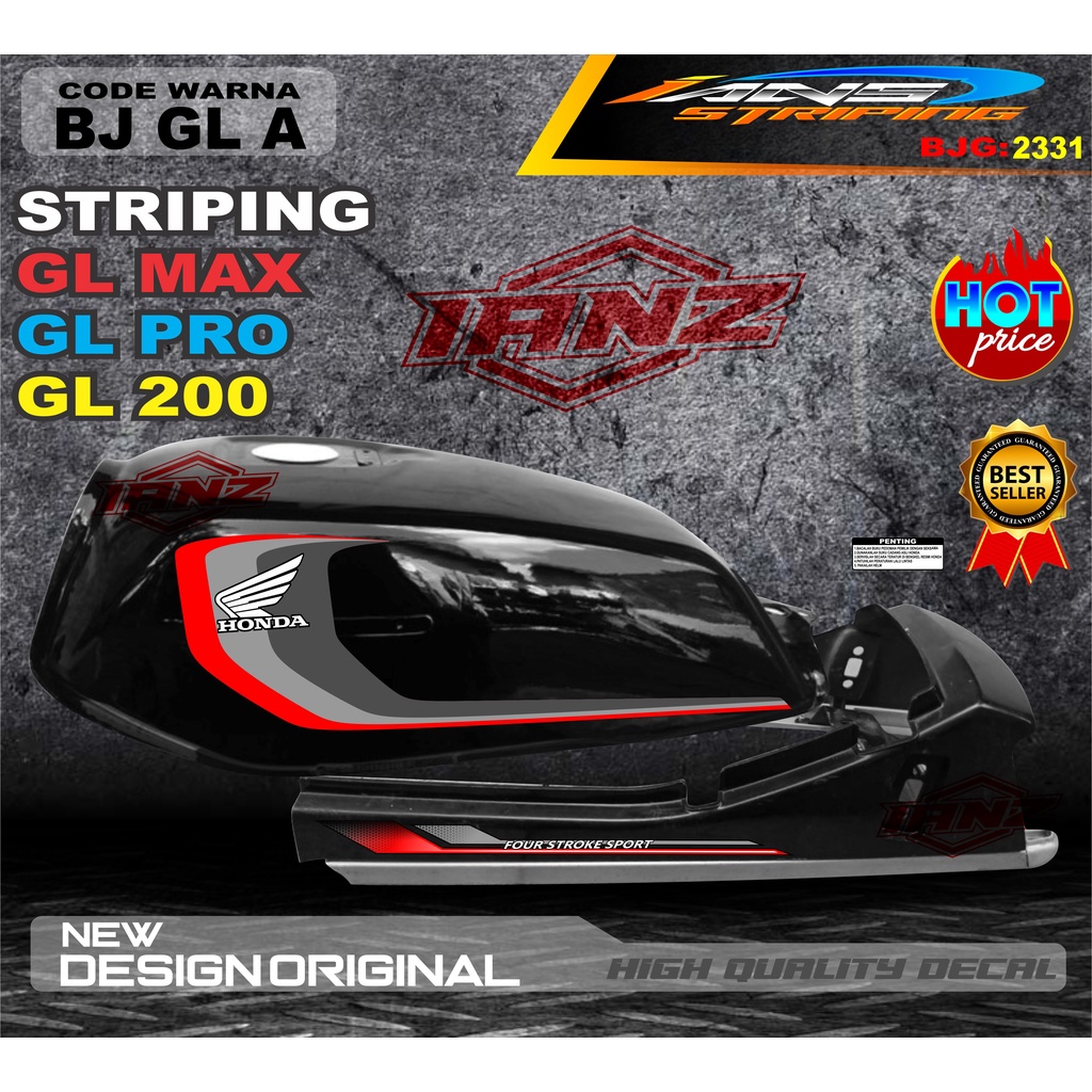 CUSTOM STRIPING GL PRO TERBARU / STIKER MOTOR GL TERMURAH / STRIPING MOTOR GL 100 / STIKER MOTOR