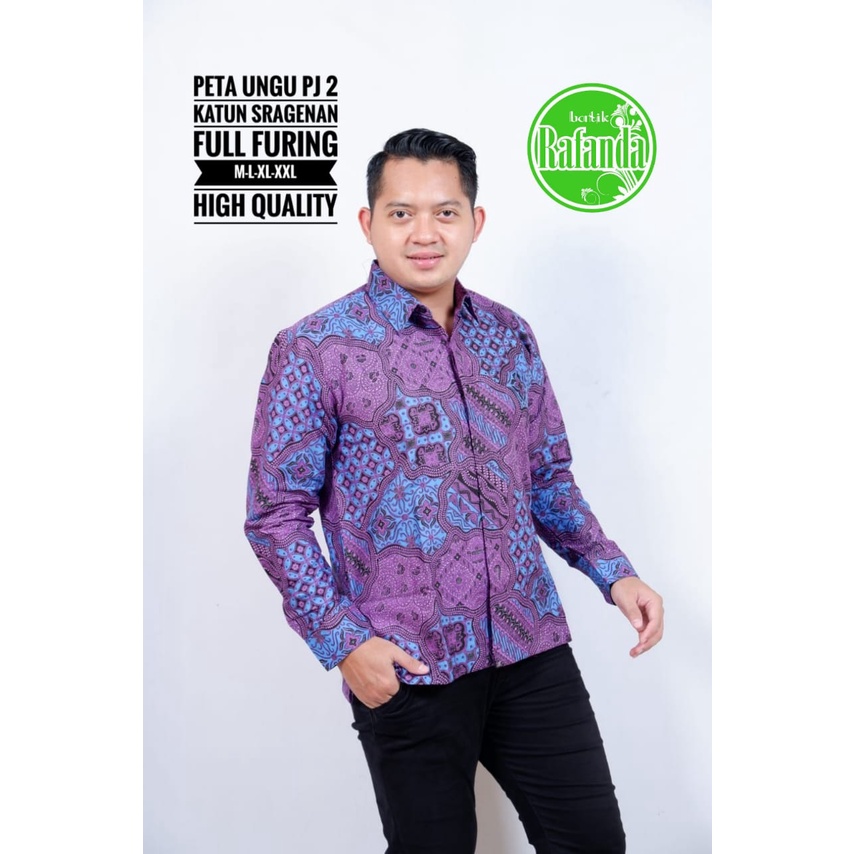 PETA UNGU 2 RAFANDA BATIKSOLOAMANAH KEMEJA BAJU BATIK PRIA SOLO LENGAN PANJANG PENDEK LAPIS FURING ATASAN BATIK PREMIUM MODERN KATUN HALUS KLABANG WERNO GUNUNGAN CATUR PRAKASITA MERAH KLANGENAN MERAH PEKSI BINTANG 2 PRASJAYA MARENO 2 GARUDA NAGA TUMPUK