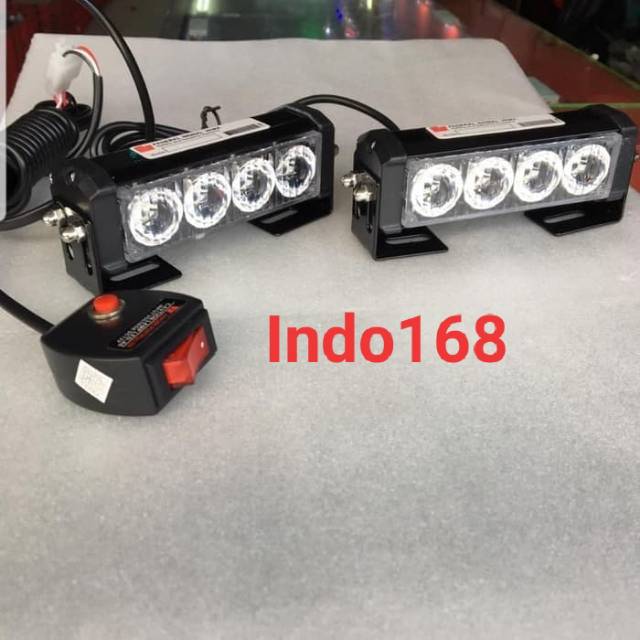 (INDO 168)Lampu Led  2 x 4 Biru Biru 8 Mode