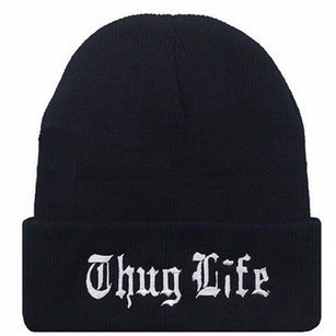 Topi Beanie Motif Bordir Thug Life Gaya Hip-Hop Untuk Pria Dan Wanita