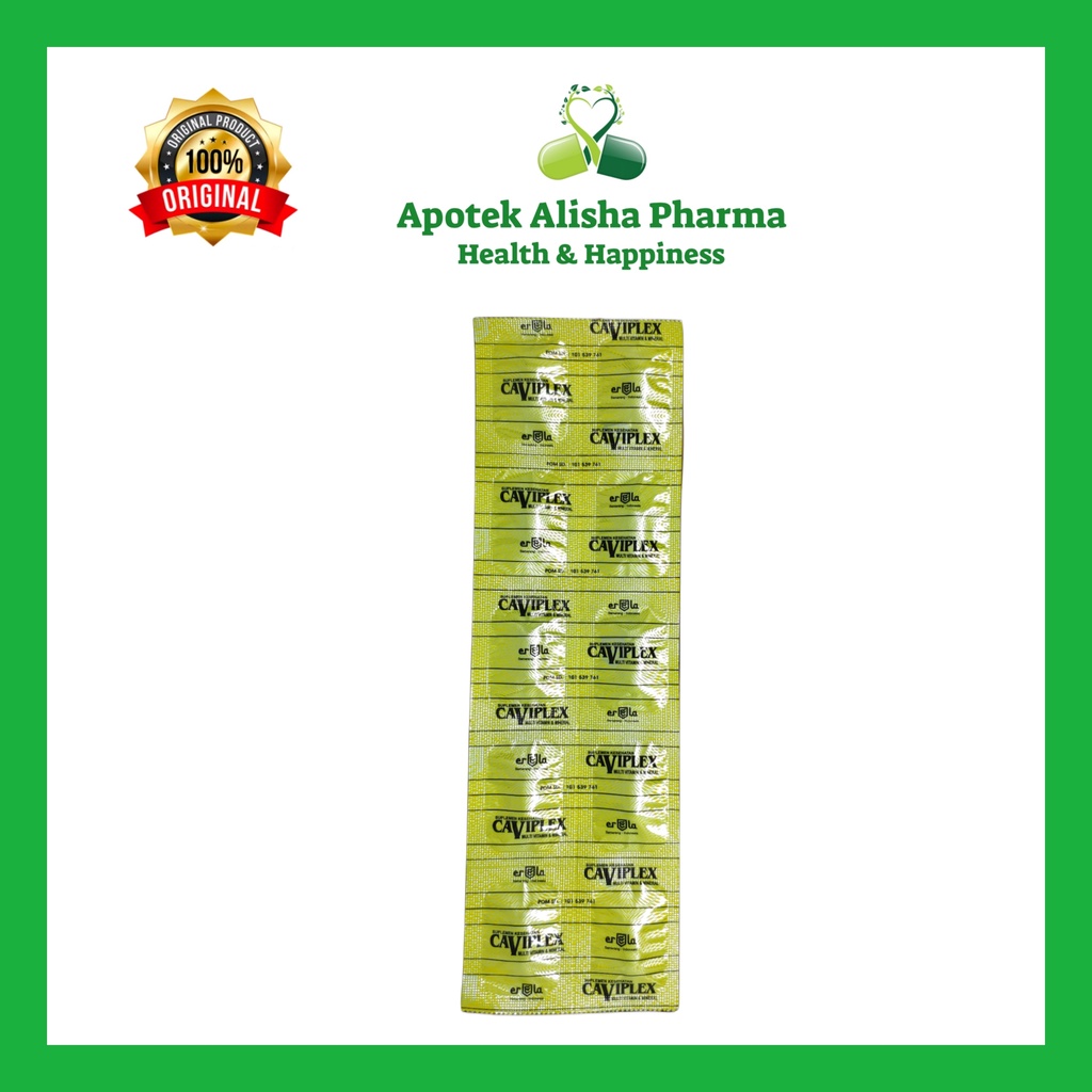 CAVIPLEX Strip Isi 10 Tablet - Caviplex Tablet Multivitamin Mineral Penambah Nafsu Makan Daya Tahan Tubuh / Caviplek Tablet / Cafiplex Tablet / Kapiplek Tablet
