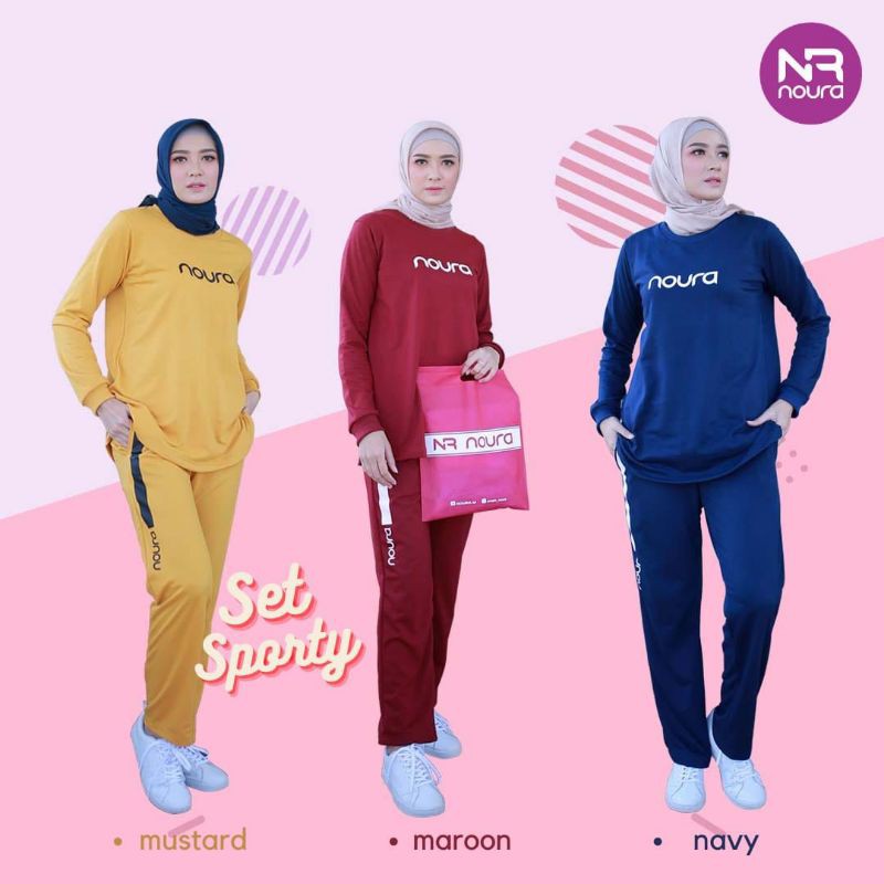 baju olahraga baju olahraga muslim set sporty Noura setelan olahraga muslim pakaian olahraga