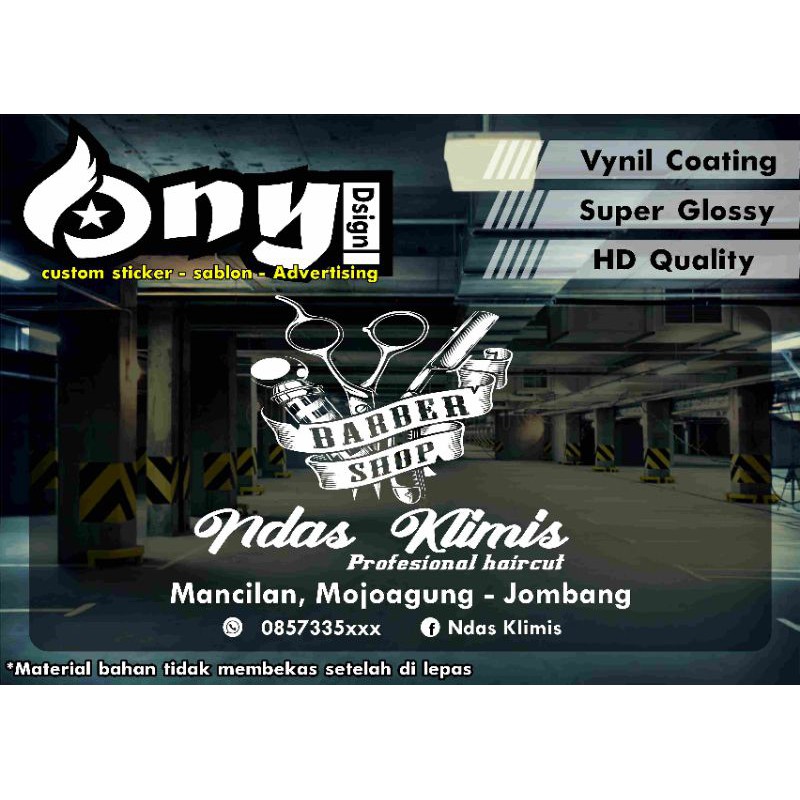 STIKER KACA BARBERSHOP