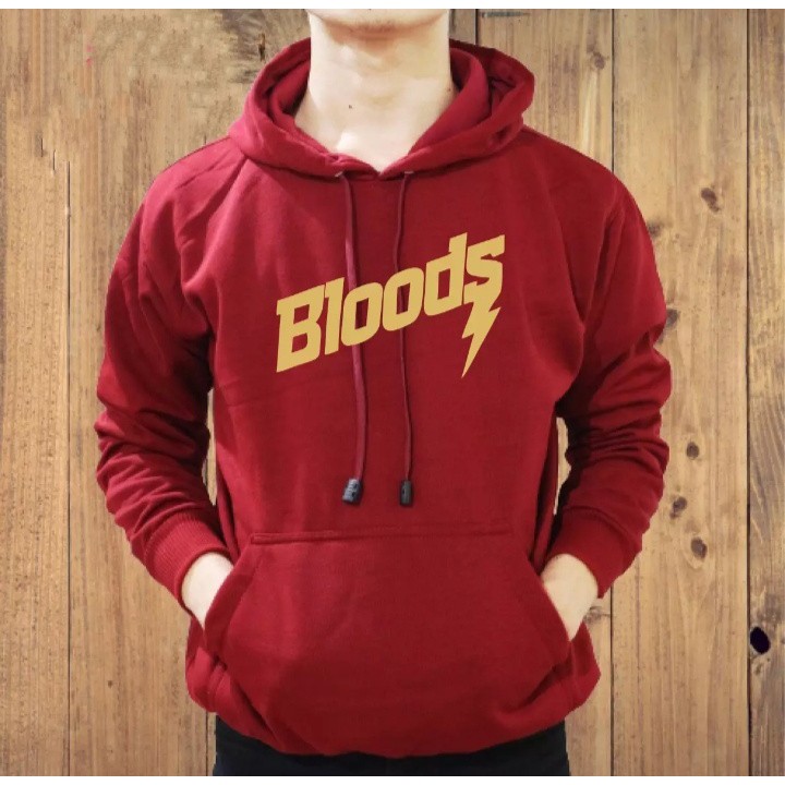 BRAVO CLOTHING Jaket Hoodie  Distro Pria  Hoodie Distro Bloods Text Gold 100%   Terbaru Murah Banget