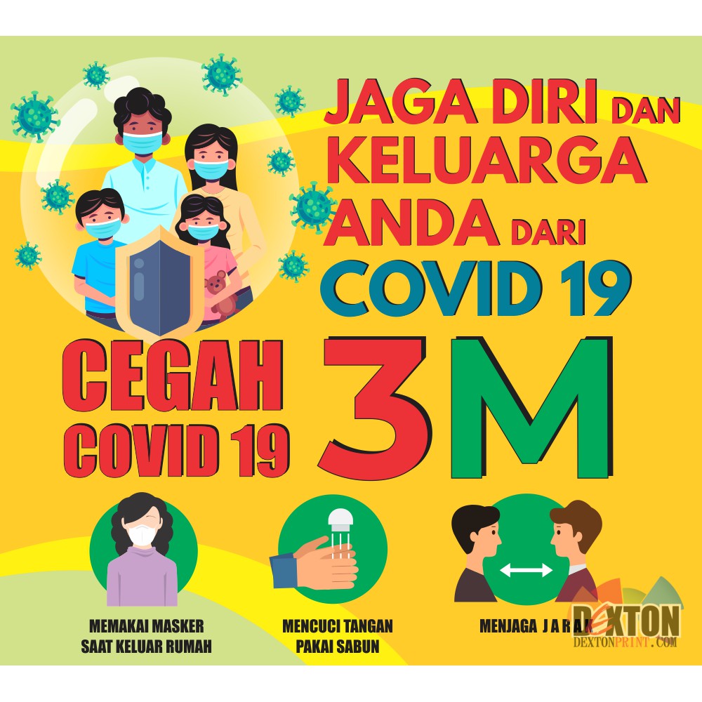 Banner Spanduk Covid Corona Kawasan Area Wajib Masker