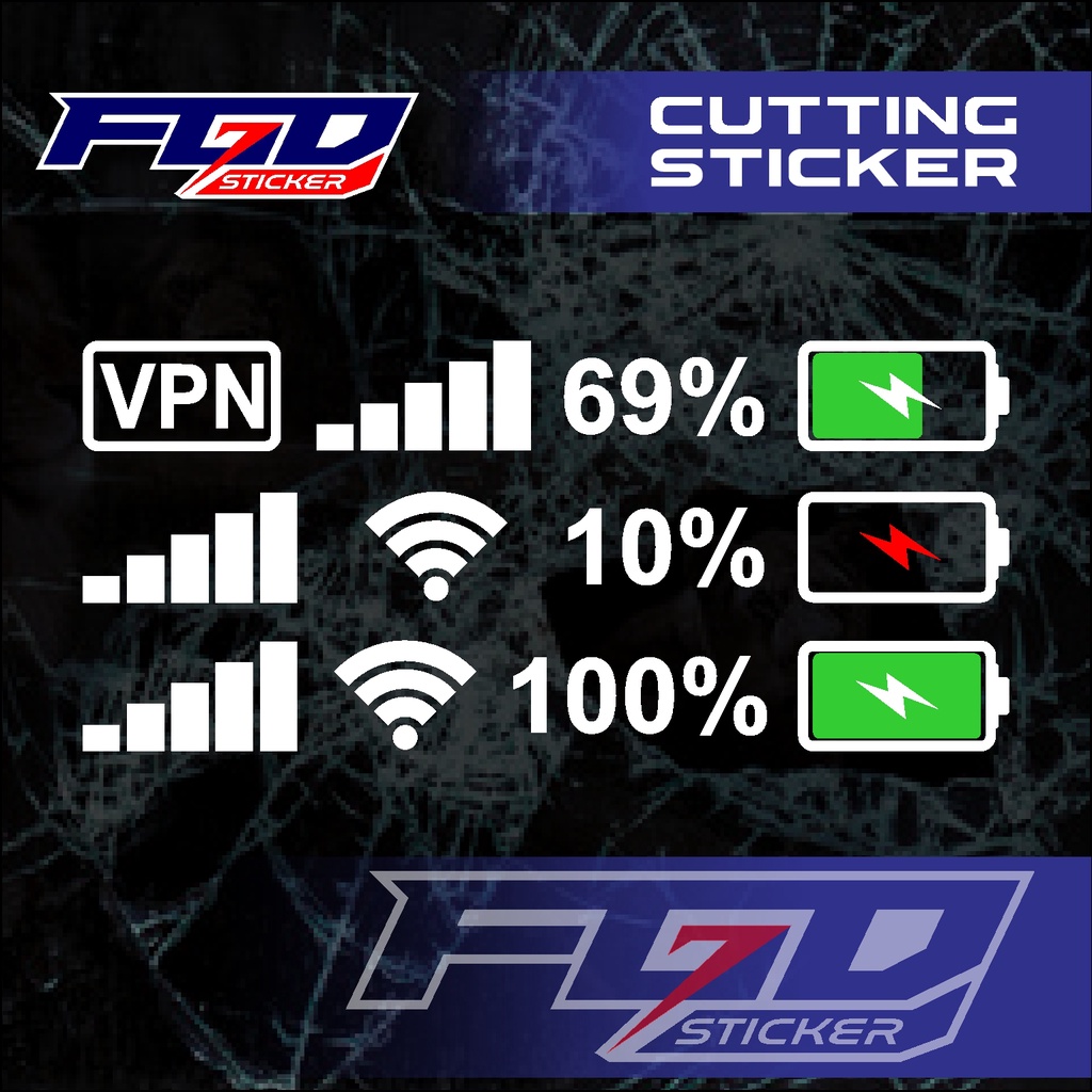 Cutting Stiker mobil sinyal wifi baterai Sticker viral Kaca Mobil