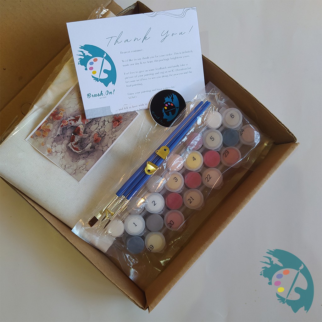 DIY Paint By Number - Koi Fish in A Pond