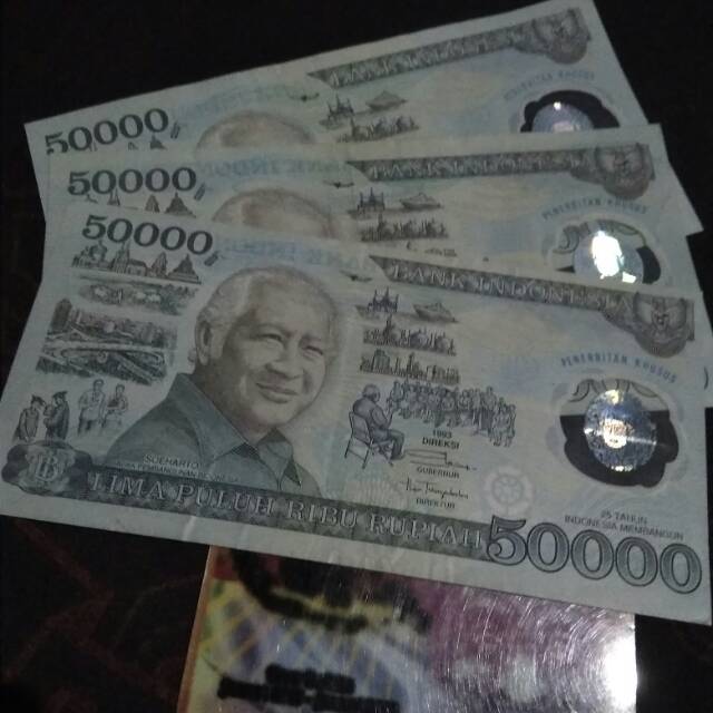 Uang kuno Rp.50000 suharto polimer