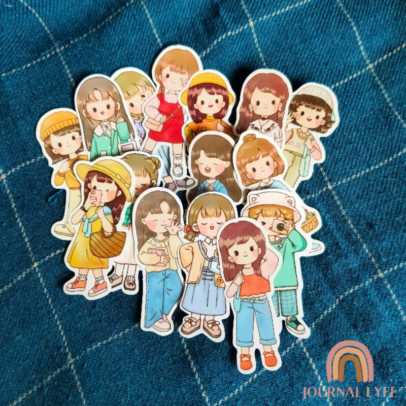 

[JOURNALYFE] 10 pcs Stiker Cute GIRL (Dekorasi Jurnal dan Scrapbook)