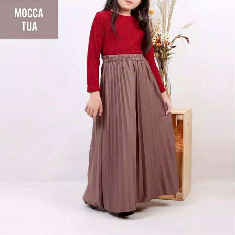 COD Rok panjang plisket anak anak varian 1 super premium good quality