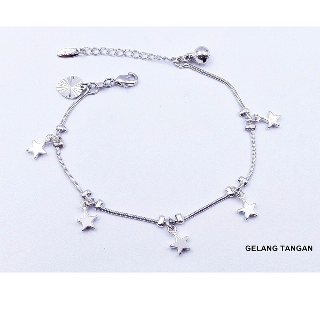 RAKA Acc - Gelang Tangan Xuping Silver Perhiasan Wanita Menawan Lapis Emas 18k Motif Bintang 007