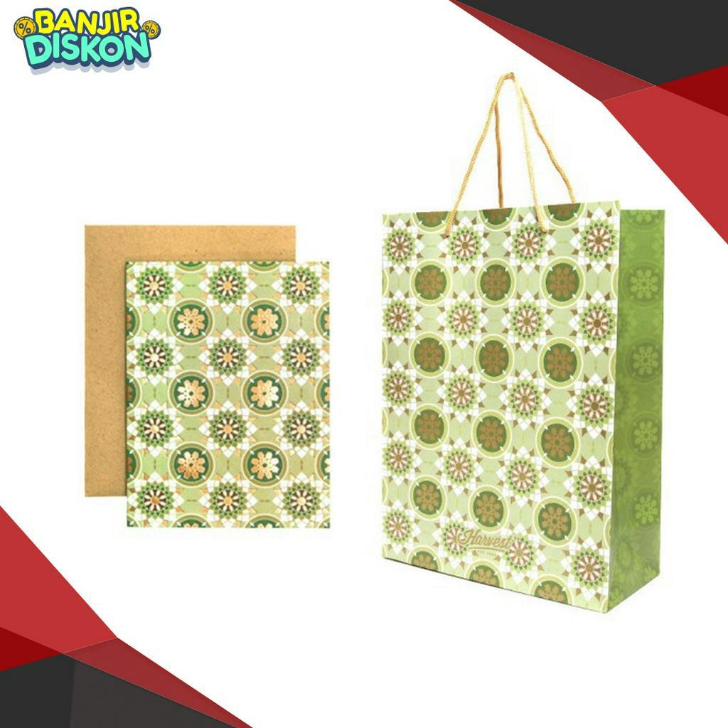 

ORIGINAL Paket Paper Bag Kartu Ucapan Idul Fitri Harvest Gift Set Green