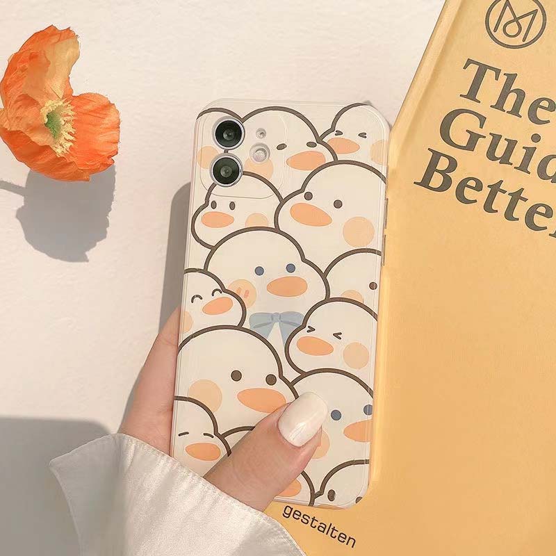 Soft Case Bahan Tpu Motif Kartun Bebek Untuk Iphone 11 12 Pro Max 6 6s 7 8 Plus Xs Max X Xr 14 Se 2020 2021 13 Pro Max