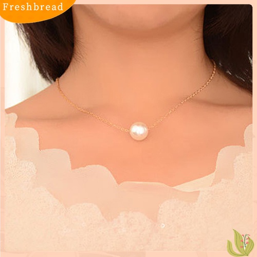 [Fresh] Kalung Choker Warna Emas / Silver dengan Mutiara Imitasi