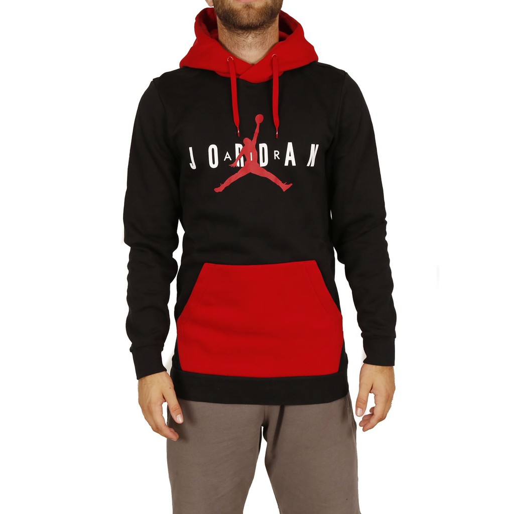JAKET HOODIE NIKE AIR JORDAN HITAM COMBINE MERAH BIG SIZE S M L XL XXL 3XL 4XL 5XL MURAH TERBARU
