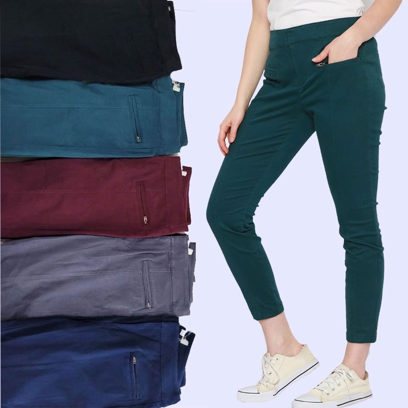 lovemecorner LOFT PONTE ZIP POCKET PANTS CELANA PANJANG WANITA BAHAN MELAR JEGGING BANYAK WARNA