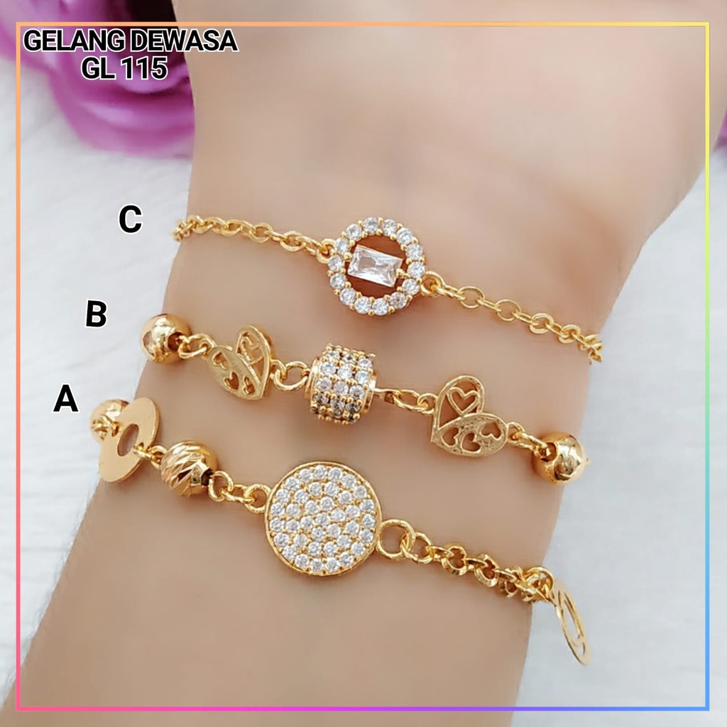 Gelang xuping gelang simple remaja/dewasa elegan bulat perhiasan lapis emas gold 18k GL 115