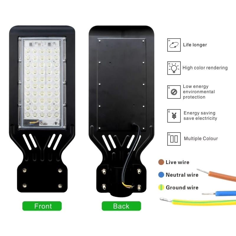 Lampu Jalan LED 50W Model Plat Tipis Ekonomis