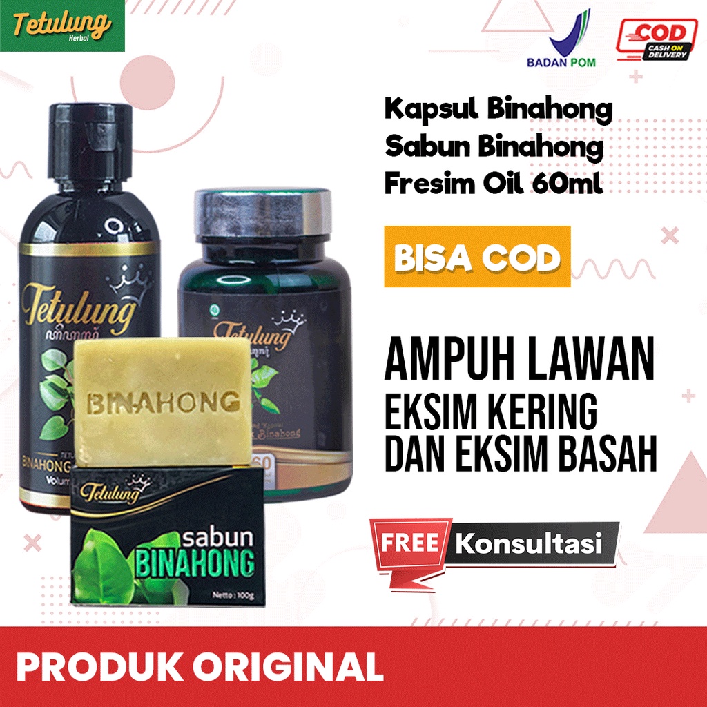 Paket Obat Salep Gatal Ampuh Dari Dalam dan Luar - 1 Fresim Oil 60ml - 1 Sabun Binahong - 1 Botol Kapsul Binahong [SUDAH BPOM]