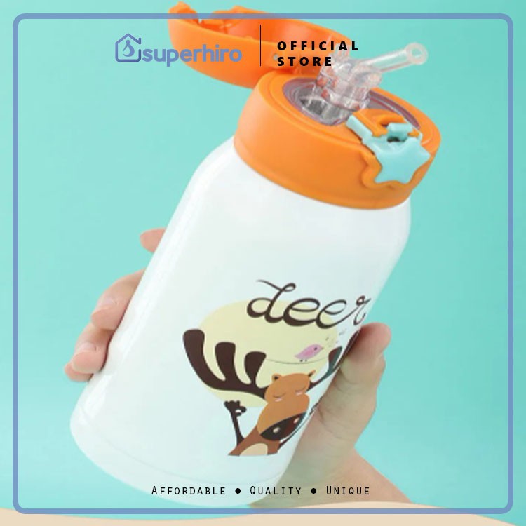 550ml Tumbler Anak Botol Minum Stainless Panas Tutup 2 in 1 Premium