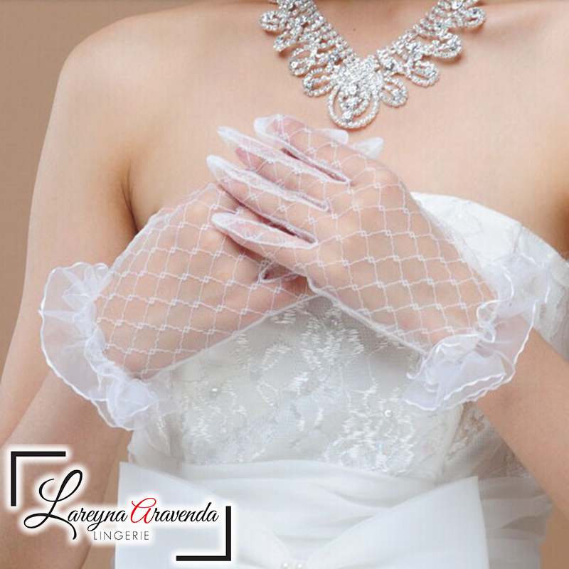 Sarung Tangan Pendek Sexy Model Lace Jaring Halus AL008