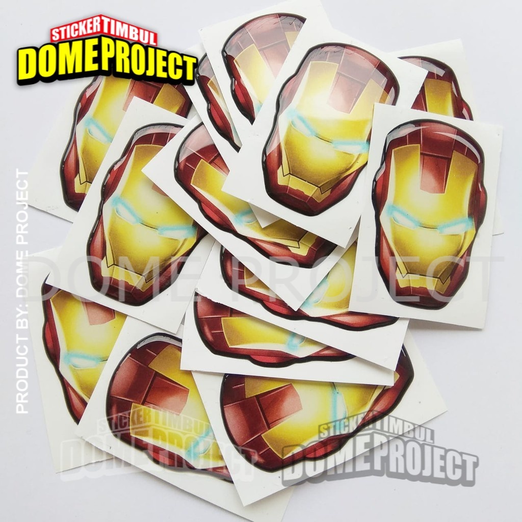 STIKER MOTOR TIMBUL EMBLEM IRONMAN HEAD ENTUR AKSESORIS SEPEDA MOTOR