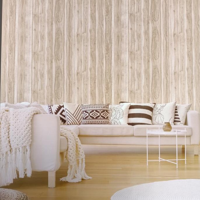 Wallpaper Dinding Korea Motif Serat Kayu Roll Besar Asfitamarket