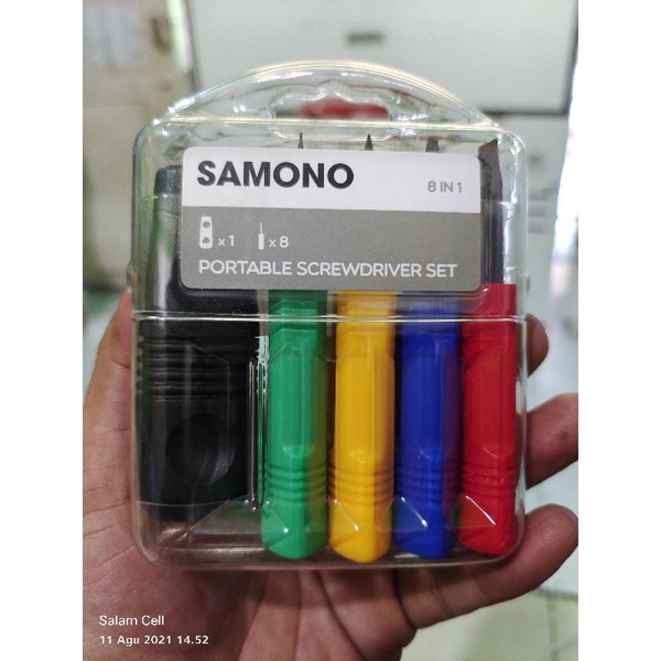 Obeng 8in1 SAMONO Serba Guna Anti Karat,Kuat Dan Anti Slip Set Service Screwdriver Tool Set