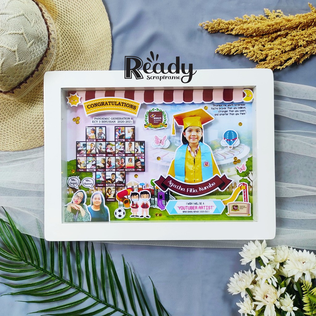 Scrapframe Scrapbook 3D Kado Wisuda Anak Perpisahan  Unik Lucu Pasangan Sahabat Pacar Teman kado ana