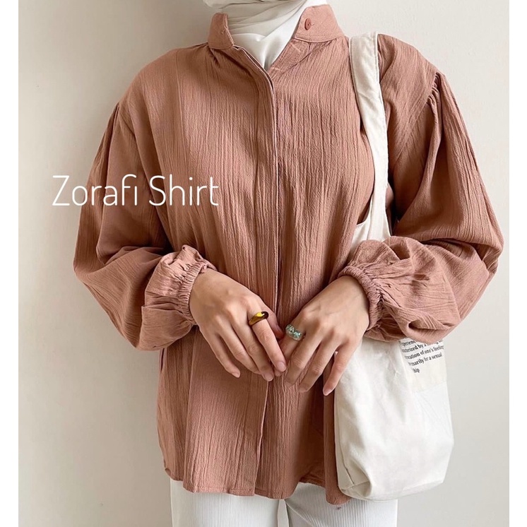 ZORAFI CROP SHIRT  // KEMEJA CRINKLE RAYON