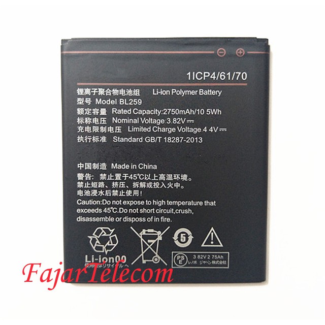 Baterai Vibe K5 Plus K5+ Model BL259 BL-259 Original