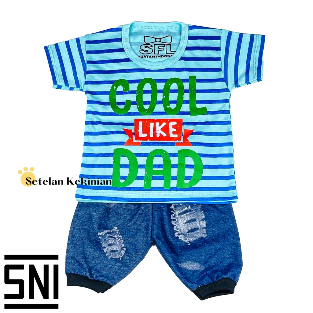 [JOGER] Setelan Baby Celana Joger Anak Laki Laki Set Baby 0-12bln Baby Boy Cool Like Daddy Set Newborn Keren Murah