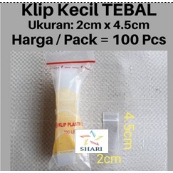 Klip TEBAL 2cm x 4.5cm / Klip 2x4.5/ Klip Plastik 2x4.5 TEBAL / Klip Kecil