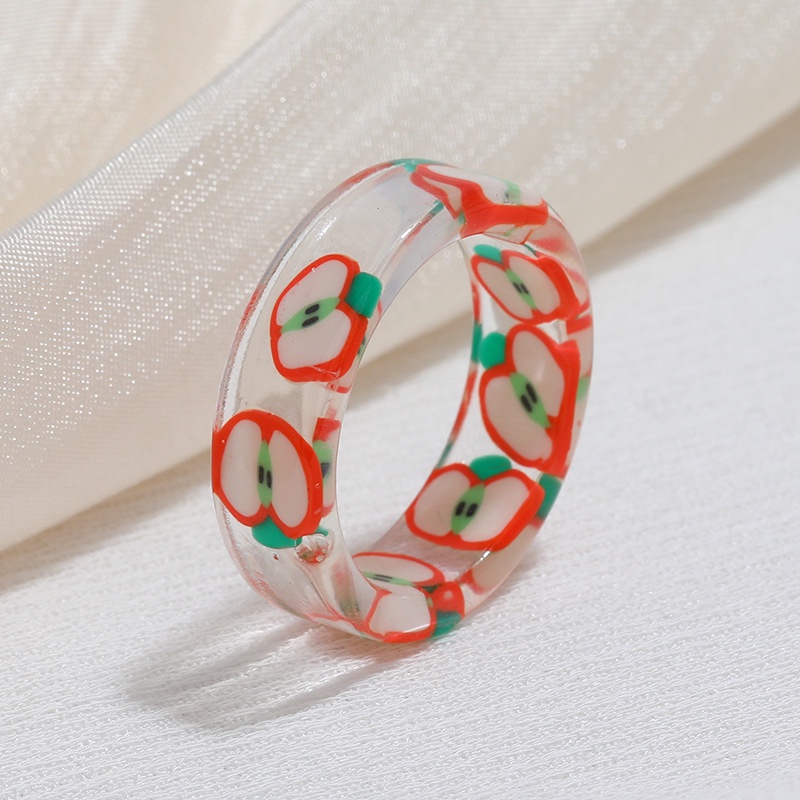 Ins Retro Candy Color Acrylic Resin Rings