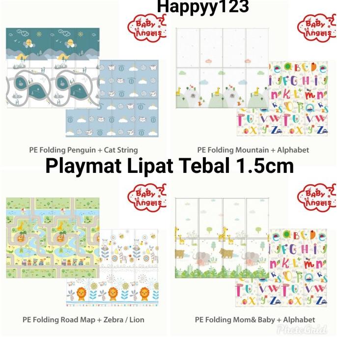 Playmat Lipat Tebal 1.5cm XPE Baby Angels Karpet Matras Anak Bayi