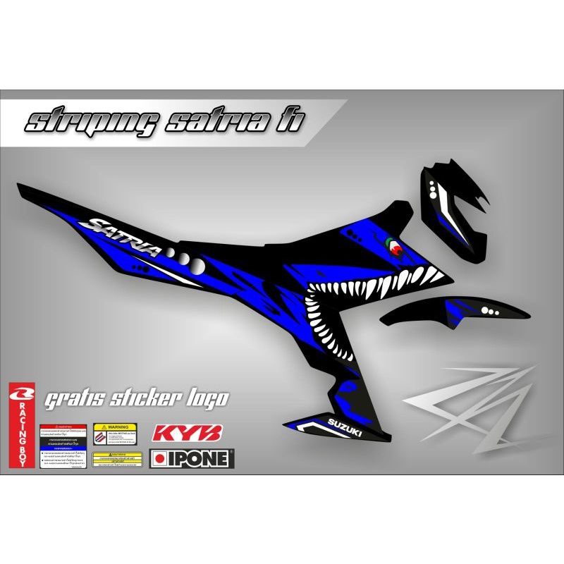 Striping Satria Fu 150 Fi Shark Variasi / Sticker Variasi Motor Satria Fu
