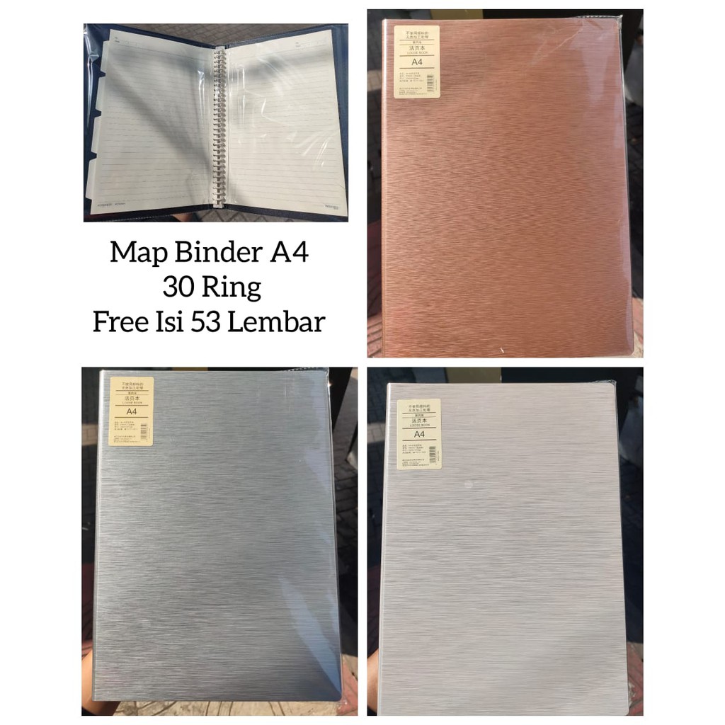 

map looseleaf cover tebal metalic ukuran a4 30 loop