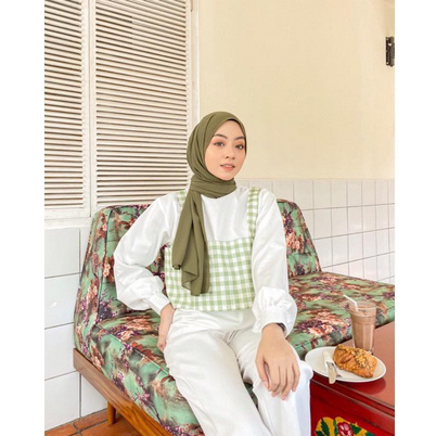 ilook | Tanktop Anjas | Tanktop Serena Gingham | Tanktop Outer Bahan Creap Motif Kotak-2