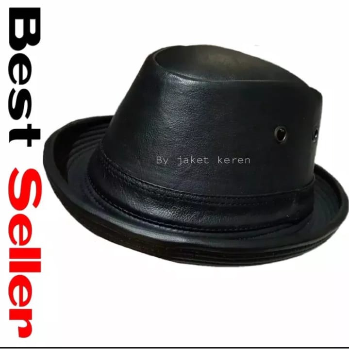PROMO_Topi pria tompi fedora musikus kulit asli garut/topi laken asli kerajinan kulit garut