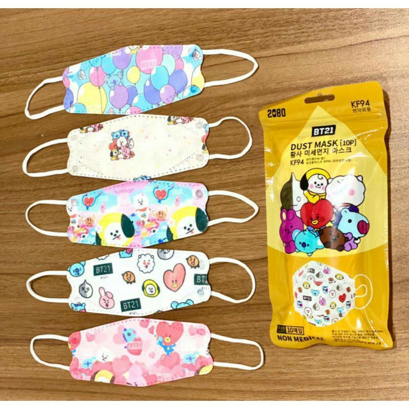 Masker Anak KF94 BT21 Anak isi 10 pcs