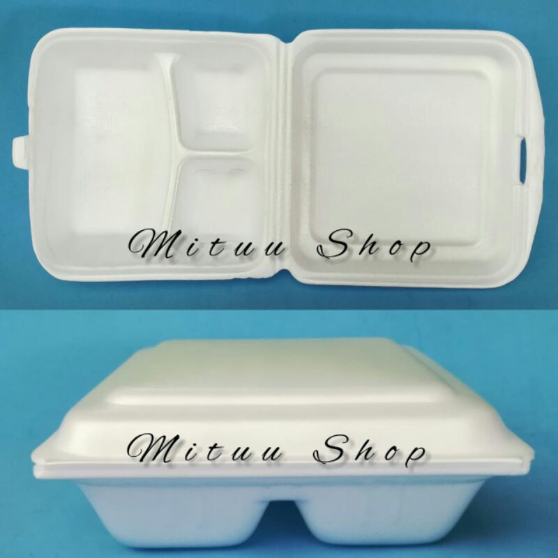 Foam 03 Sekat Mega/Sterofoam/Gabus Nasi/Kotak Makan/Styrofoam