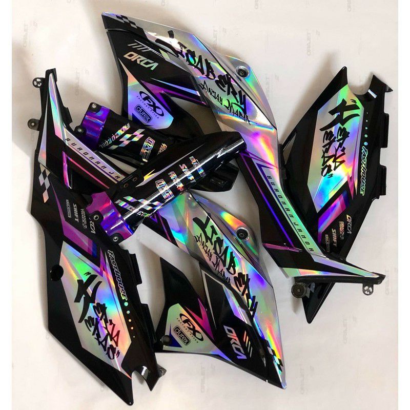 DECAL STIKER KLX/CRF/D TRACKER STABILO HOLOGRAM