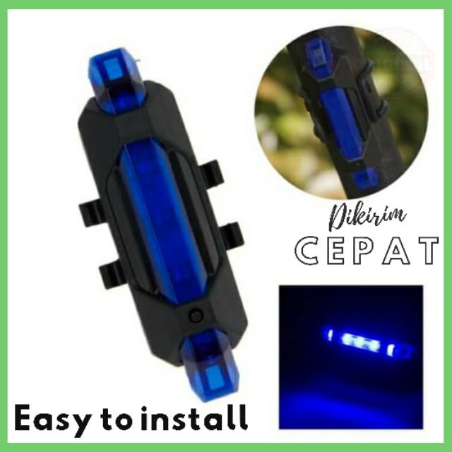 Lampu LED belakang sepeda micro USB BS216