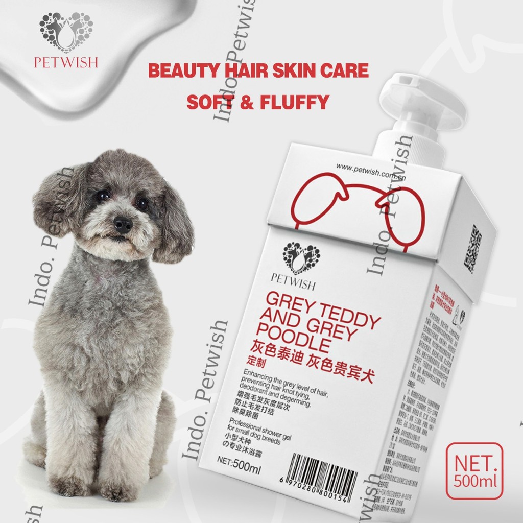 Petwish Shampo Anjing 500ML - Grey Teddy &amp; Grey Poodle - Dog Shampoo