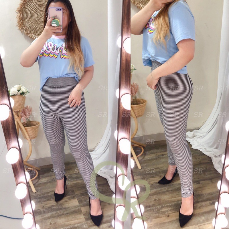 Celana Legging Panjang Wanita Import Pastel Cantik Katun Korea Melar Jumbo