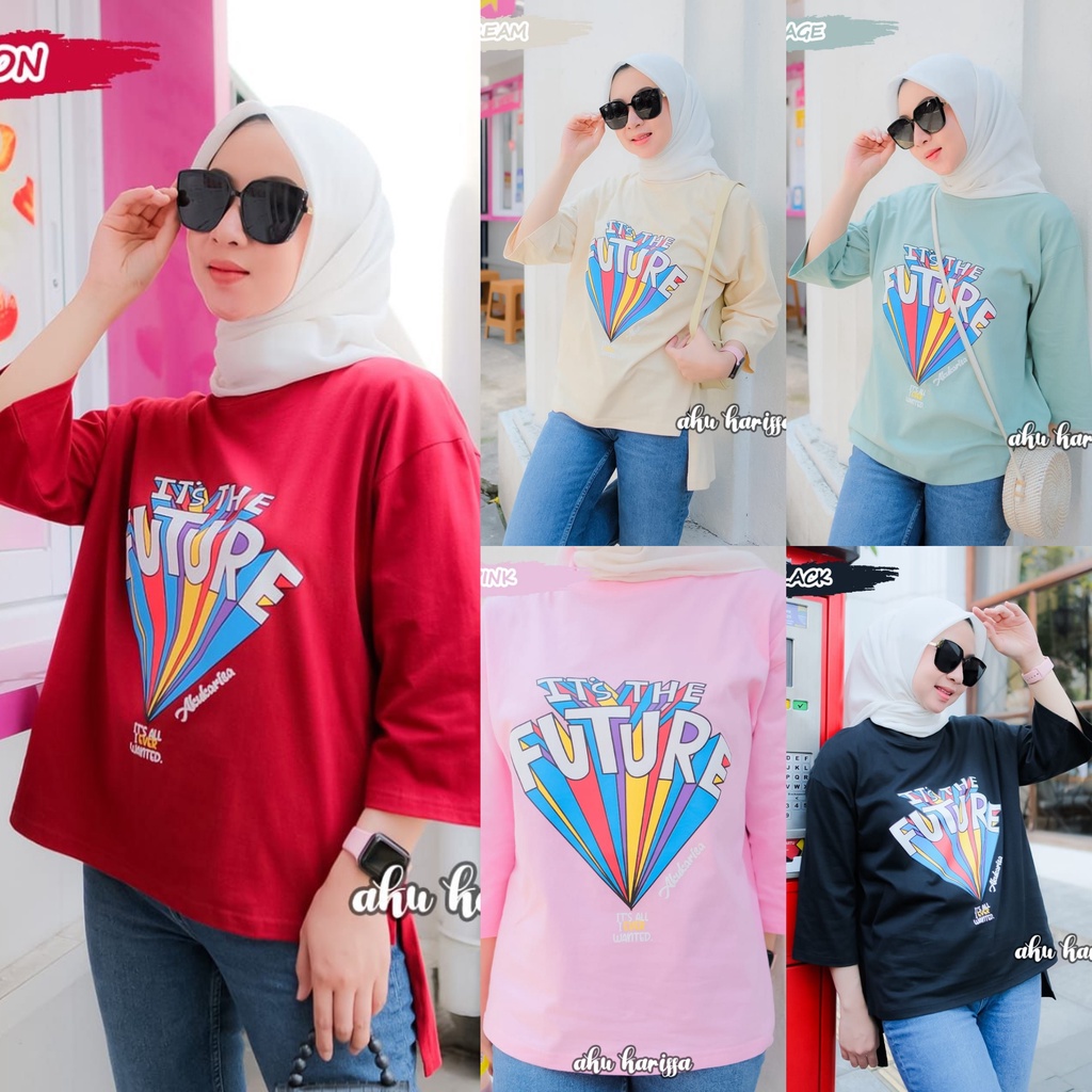 MIDI / TUNIK / KAOS / BLUS COMBED 24s ORI AKU KARISSA dan ZR XXL OVERSIZE POLOS STYLE MONTERA VINTAGE HELLO FUTURE