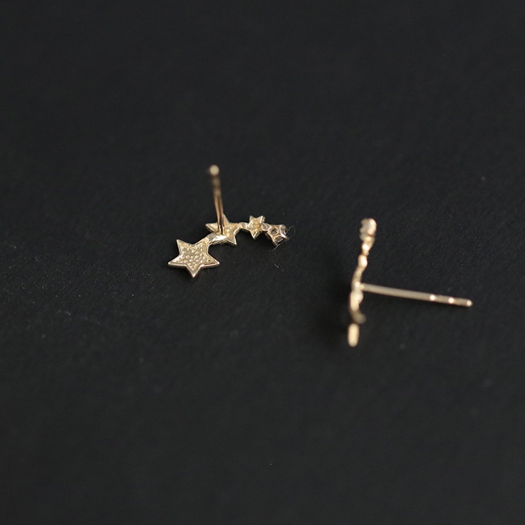 Anting Tusuk Sterling Silver 925 Desain Bintang Hias Kristal / Berlian Gaya Korea Untuk Wanita