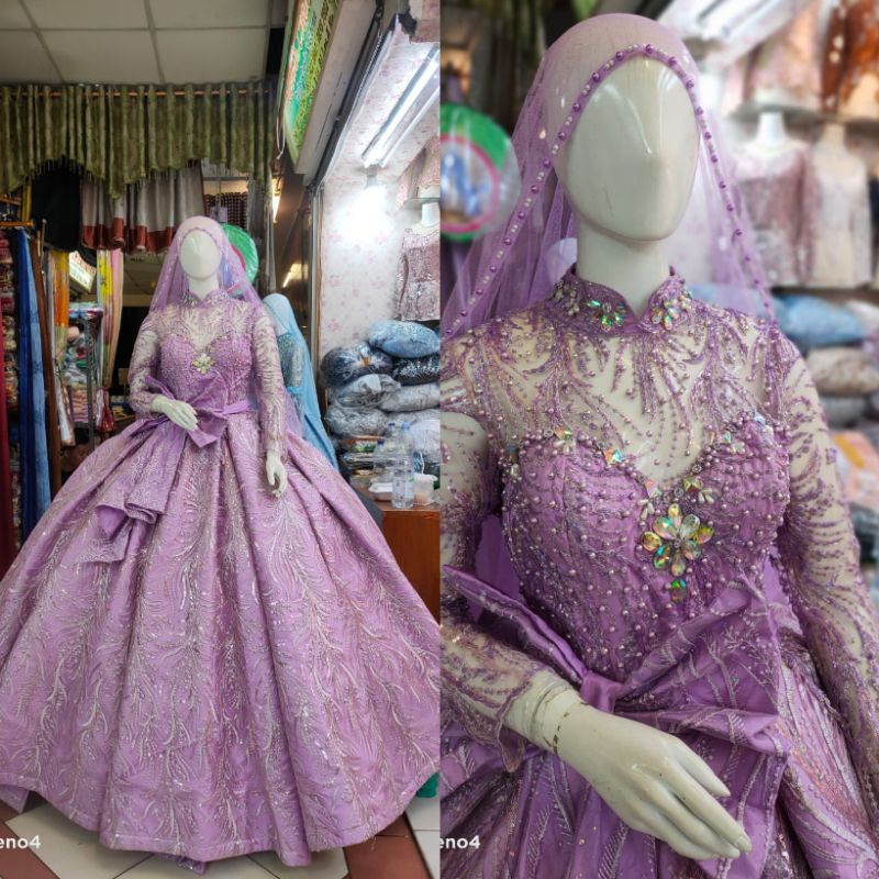 GAUN PENGANTIN BELIMBING MEWAH BEREKOR//GAUN WEDDING BARBIE BEREKOR FULL PAYET