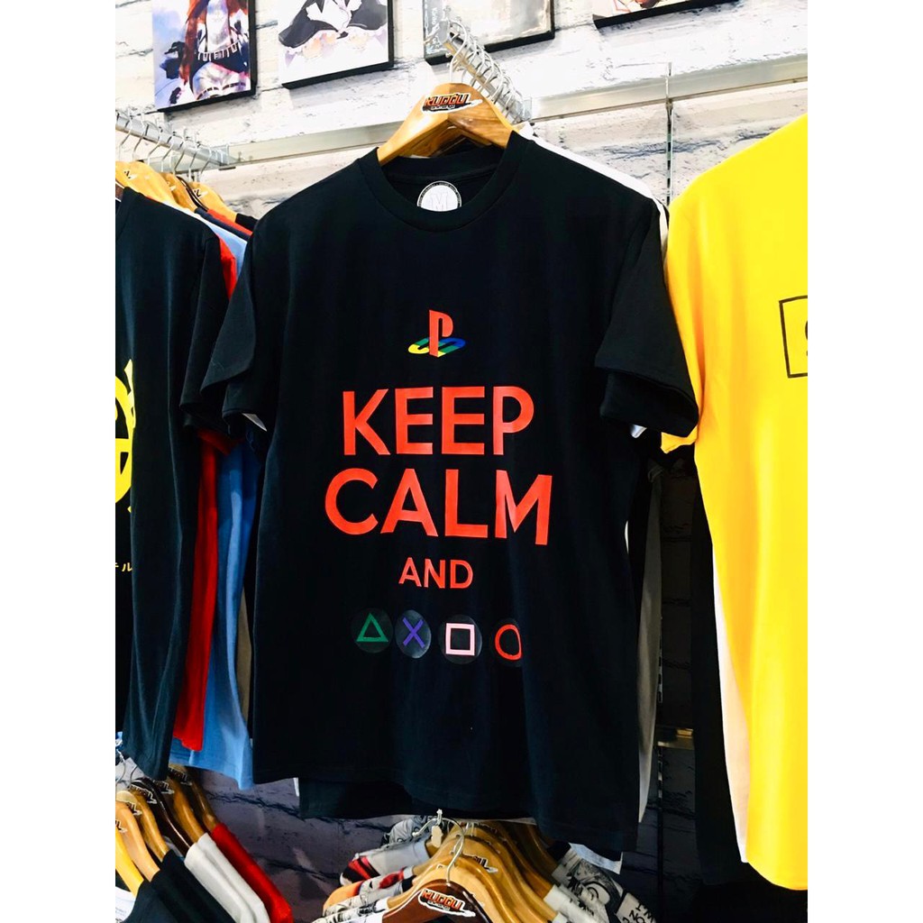 Kaos gamer Keep calm and Playstation ready stock _ Kudou x Metro